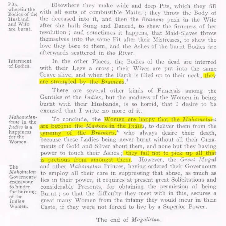 Jean De Thévenot on Mughals saving Indian women
