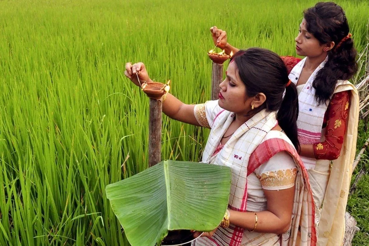 The Kati Bihu of Assamese people have its origins in the Tai-Kadai Rice-Spirit worshipping tradition