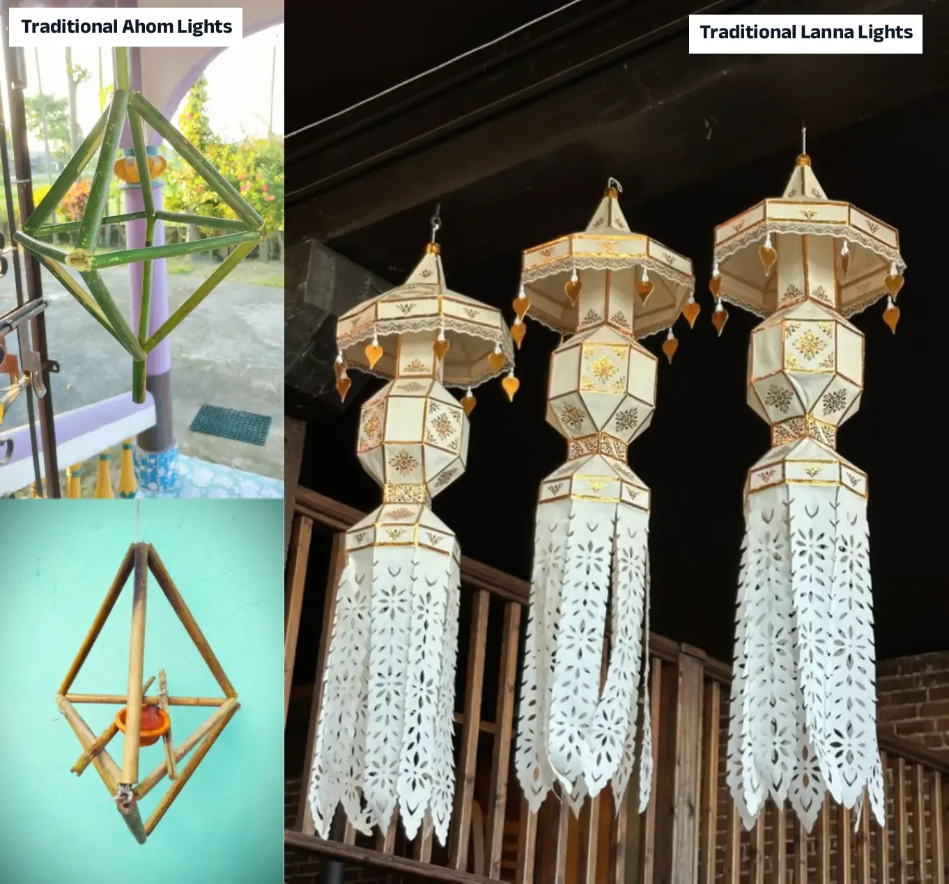 Similarities between traditional Ahom Lamps and Lanna Lamps